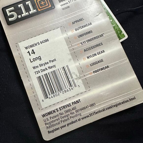 NWT 5.11 Tactical Stryke navy pants 14L - Picture 5 of 9